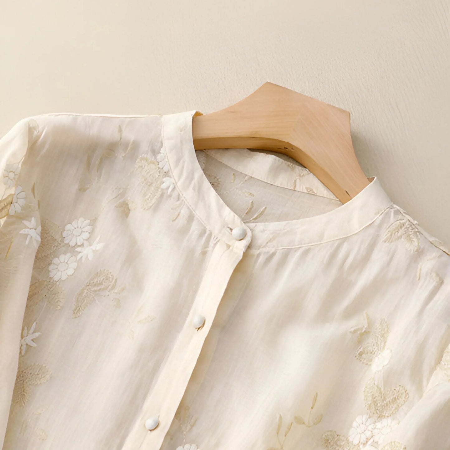 Celest™ | Cotton Top with Embroidered Flowers