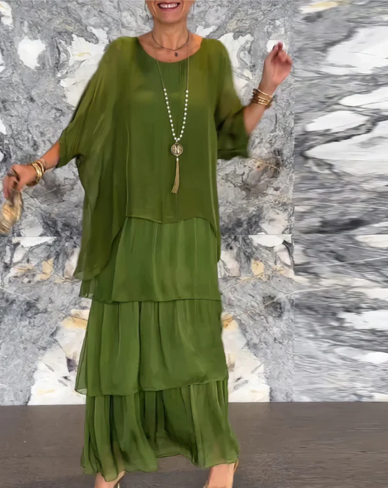 Celest™ | Loose Maxi Dress with Round Neck