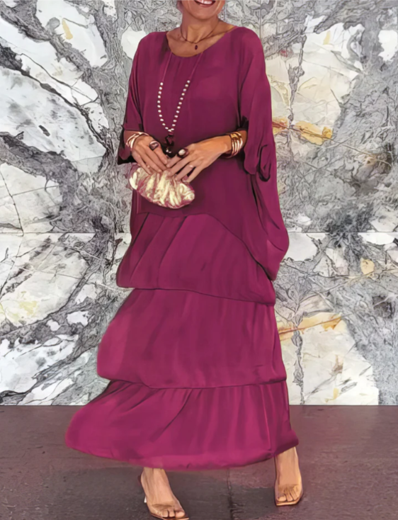 Celest™ | Loose Maxi Dress with Round Neck
