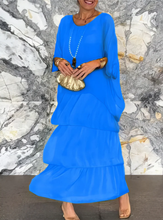Celest™ | Loose Maxi Dress with Round Neck