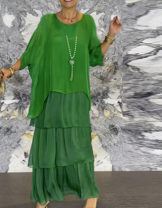 Celest™ | Loose Maxi Dress with Round Neck