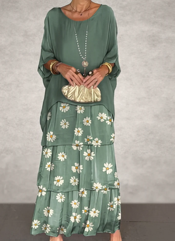Celest™ | Loose Maxi Dress with Round Neck