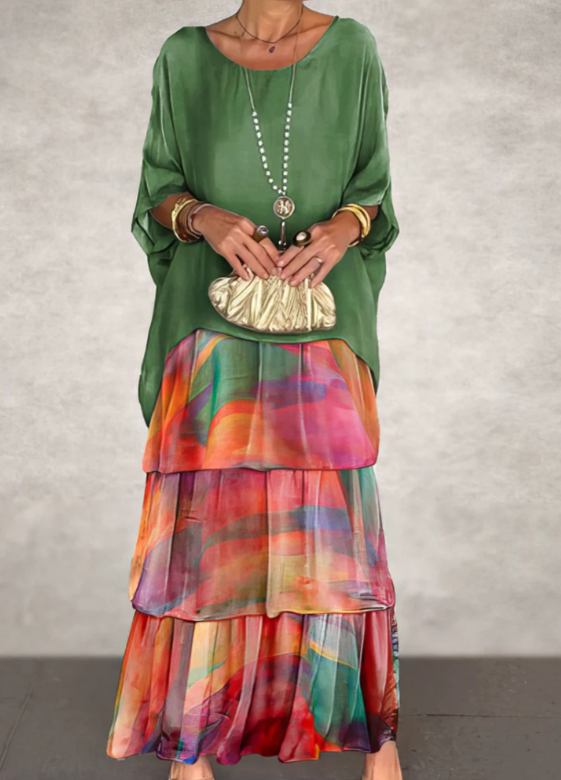Celest™ | Loose Maxi Dress with Round Neck