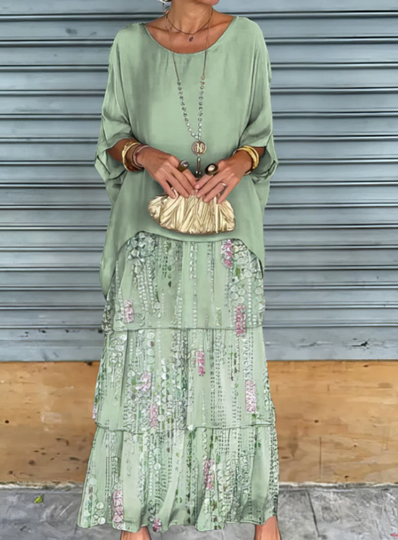 Celest™ | Loose Maxi Dress with Round Neck