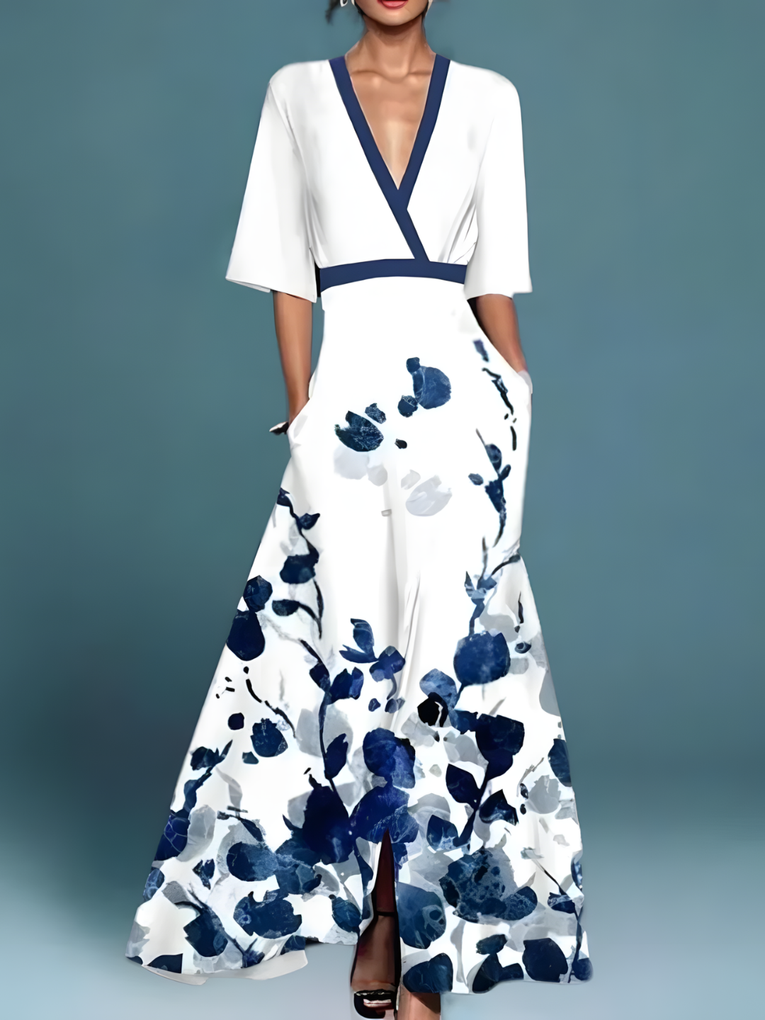 Celest™ | Elegant Floral Wallet Dress