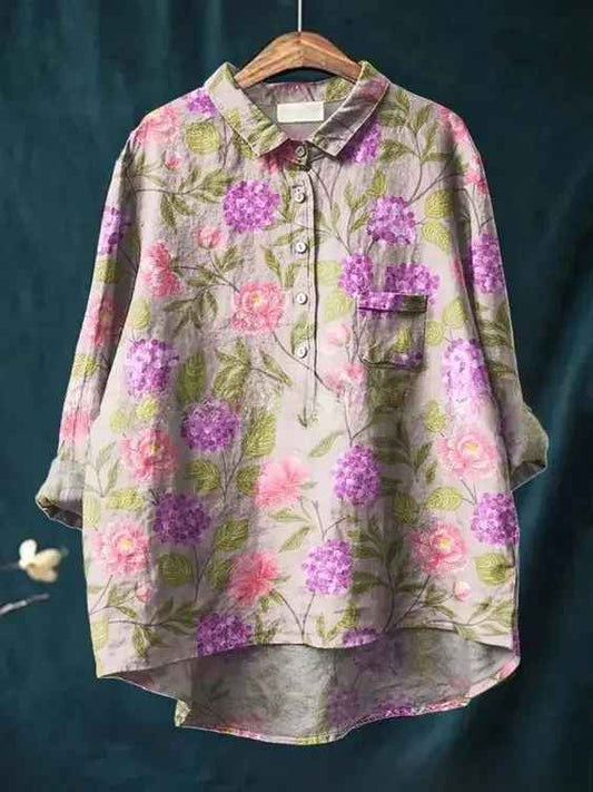 Lana | Colorful Flower Print Shirt